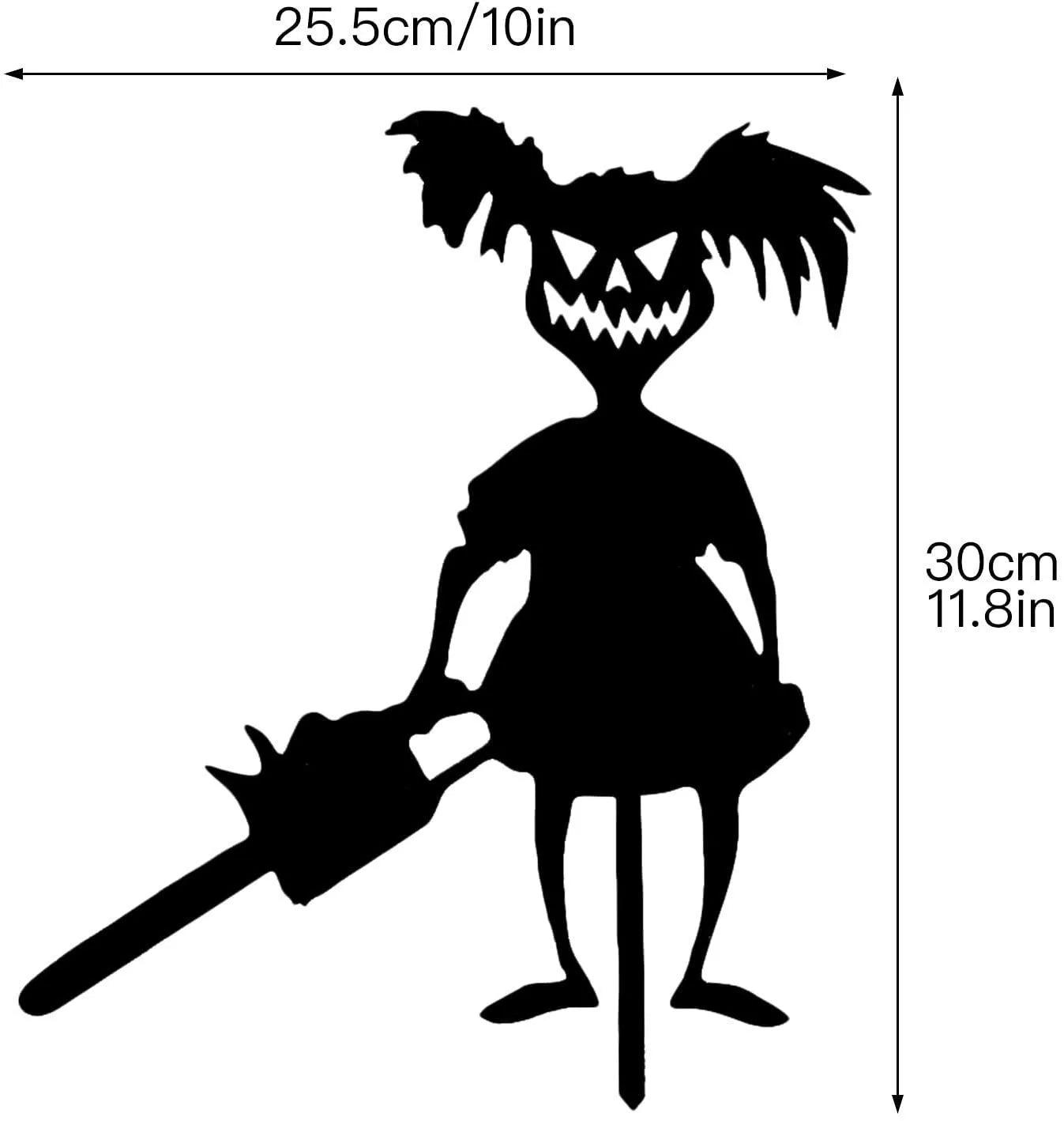 Halloween garden silhouette stake displayed in a garden