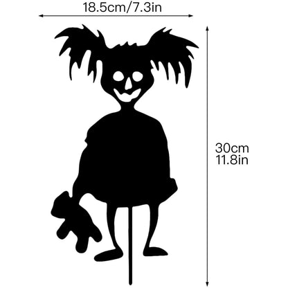 Halloween garden silhouette stakes size and detail